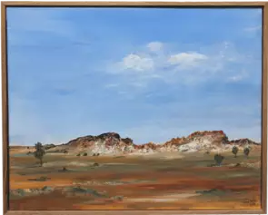Medium sized painting of the Rainbow Valley in the Northern Territory of Australia