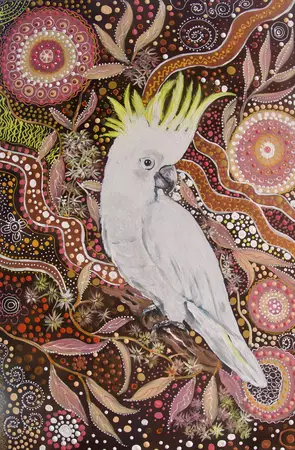 This artwork honours the beauty of our native wildlife and the importance of caring for Country, whose stories, spirit and c…