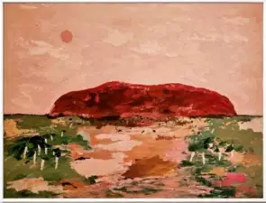 Red Rock Under The Desert Sun by Virginia Hendren, Acrylic, Australiana