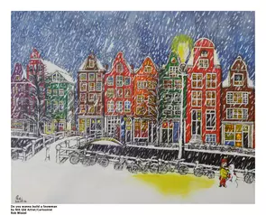 Snow fall in Amsterdam