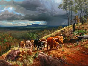 TOIL AND THUNDER (Size C) Ed. 2 of 150 by Ron and Jennifer Marshall, Reproduction Print, Australiana
