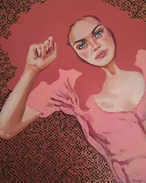 Roses by Pascale Garlinge, Acrylic, Pop