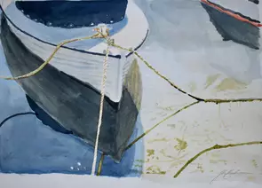 At the mooring, Williamstown, Victoria by John Barcham, Watercolour