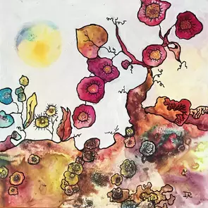 Whimsical Worlds #1 : Summer Days by Ingrid Russell, Mixed Media