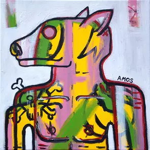 Give a Dog a Bone by Amos Duggan, Acrylic