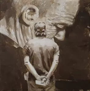 But is it Art? by Ric Burkitt, Oil