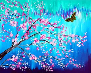 PInk Cherry Blossom by Mark Humphries, Acrylic, Abstract