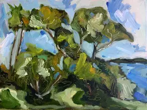 Feel the Breeze in the Trees by Tym Yee, Oil