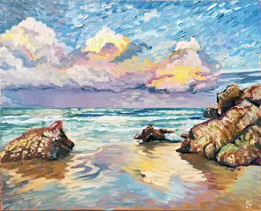 Cloud Reflections by Michael Baker, Oil