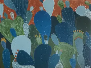 Cactus Siesta by Angelika Pacek, Acrylic, Abstract