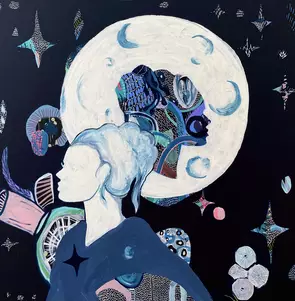 Galactic Goddess by Adelin Nevermann, Acrylic, Abstract
