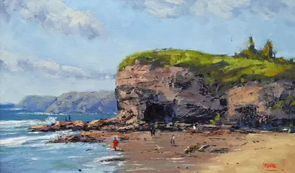 Caves Beach Newcastle oil painting