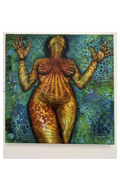 The High Priestess by Sandy Van Her, Acrylic, Figurative