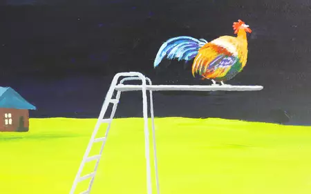 Night diving rooster by Rory OBrien — detail