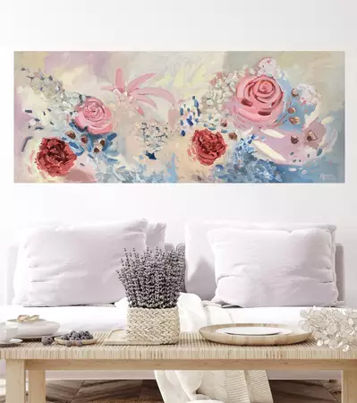 Free flowing semi-abstract flowers.