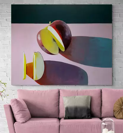 Apple with colourful shadows