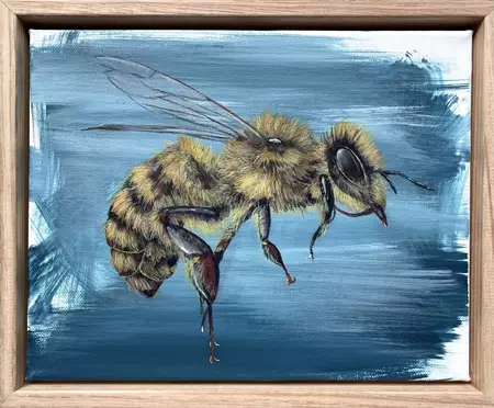 Photo realistic bee on distressed grey background