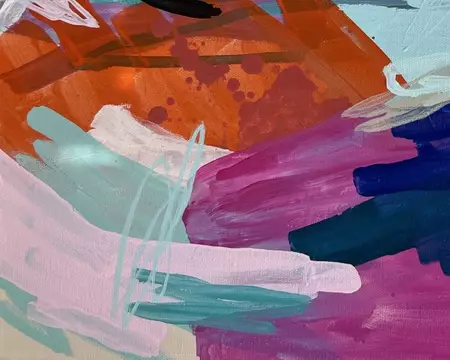 Energetic contemporary ocean abstract — detail