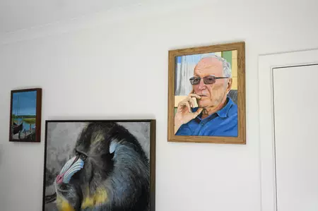 My father Lars in thought — shown hanging