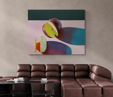 Apple with colourful shadows — artist's signature