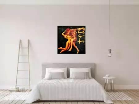 Appropriating August Rodin's sculpture `eternal Spring` held in the hand of Mother Nature rather t… — shown in a room setting