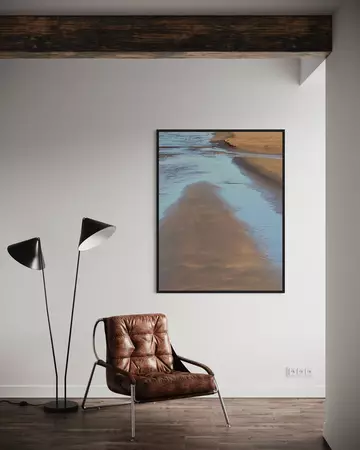 'Multidirectional Paths' is a vibrant surreal abstract of patterns left from the ocean tides on the san… — artist's signature