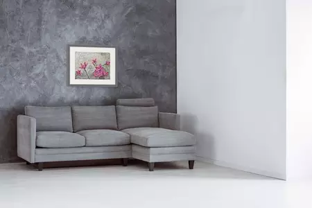 This acrylic textured painting blends reality and imagination, interpreted through my own artistic vision. I… — shown hanging