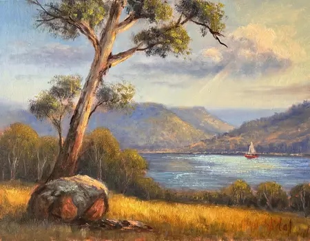 Original oil painting of a study of a gum tree by Christopher Vidal