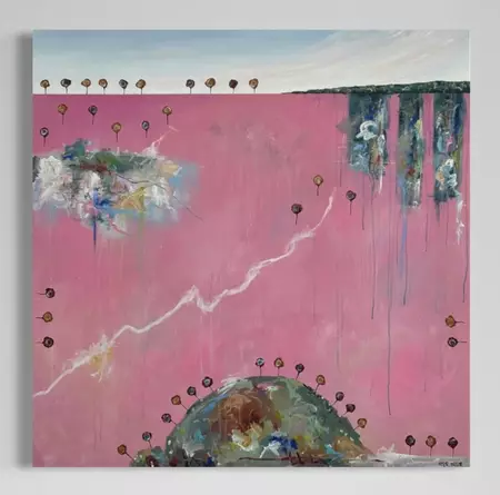 Acrylic paint on canvas. 101x101cm Ready to hang Comes with a certificate of authenticity (PTCA-26-0228)