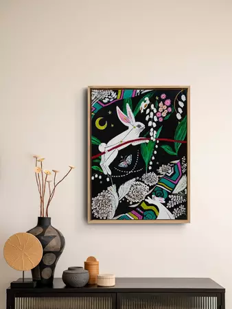 Chasing the Moon by Makiko Kimura — shown hanging
