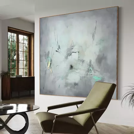 The painting is driven by the sheer weight of a wet season storm—the dense mist of moisture that swallows the la… — edge view