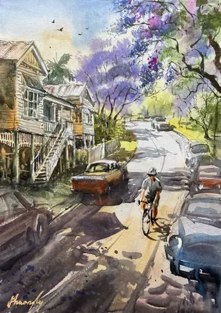 Sunlight Dances by Phuong Ly, Watercolour, Modern