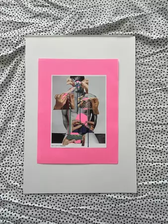 Gay erotica collaged with vintage sewing hands . I wanted to dissect the erotica enough to create new forms and shapes . Lik…