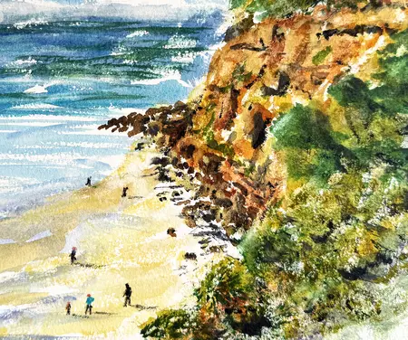 A beautiful, sunlit impression of the beach at Barwon Heads located along the Bellarine Peninsula in Victoria, Aust… — detail