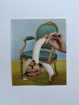 Simple erotic motif . Vintage images . Mounted on A4