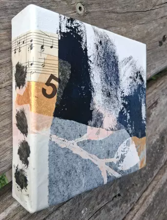 Contemporary landscape collage — edge view