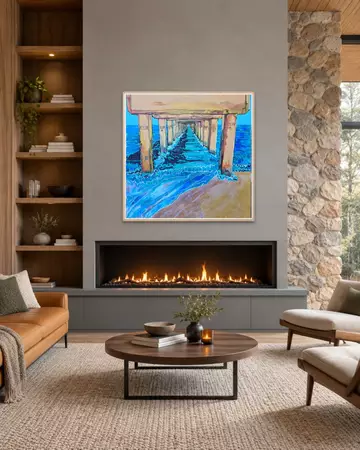 Part of a series of 13 paintings inspired by the iconic piers of Victoria’s Mornington Peninsula. This vibrant work captures…