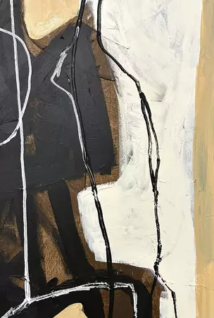 Abstract of figure shapes in line drawing midcentury style. — detail