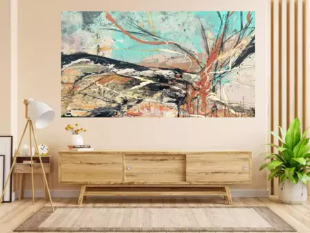 Australian contemporary abstraction now — shown in a room setting