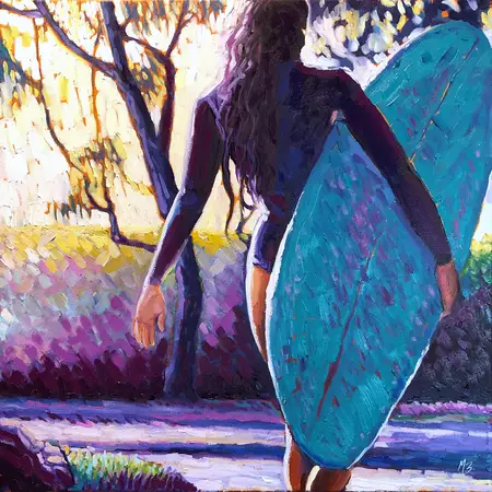 Surf Day by Michael Baker, Oil