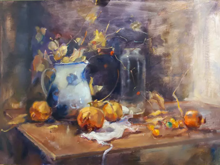 Still Life with old pomegranates by Angelo Quabba