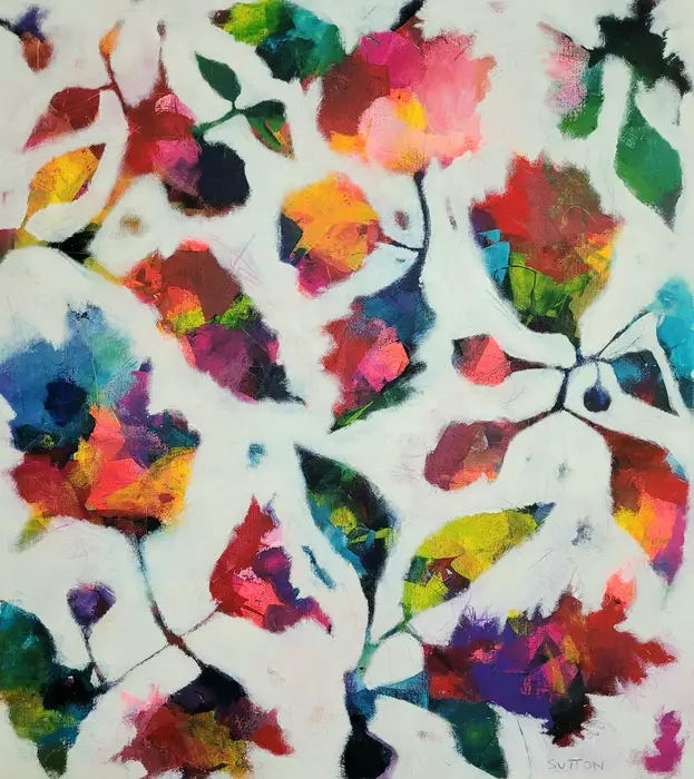 All The Colours ... large floral abstract painting Debra Sutton by ...