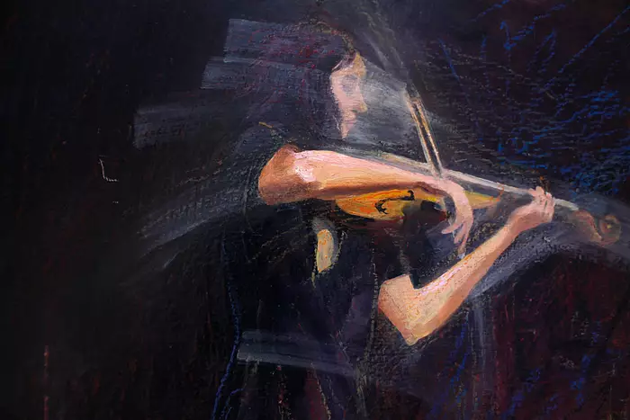 Violinist in rehearsal by George Pascalis