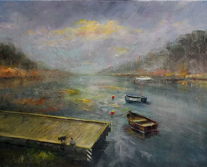 Upper Tweed River – Morning Mist. by George Pascalis