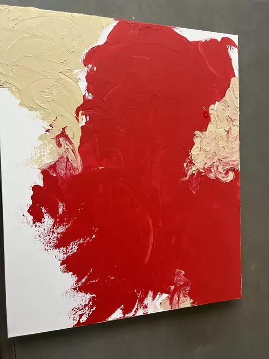 Red and beige smear by Amber Rizvi