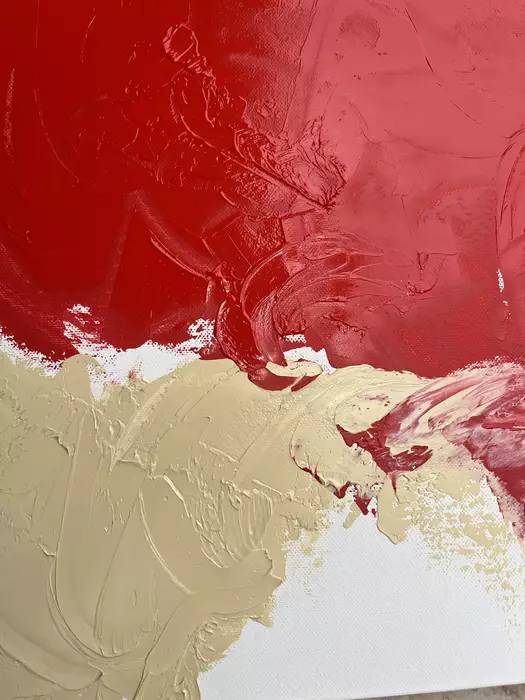 Red and beige smear by Amber Rizvi