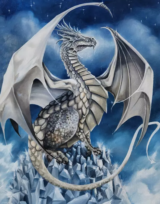 White crystal dragon by Nicolee Payne