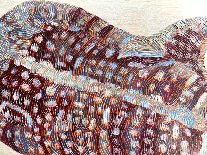 Whale shark detail - outback colours by Sarah Copson