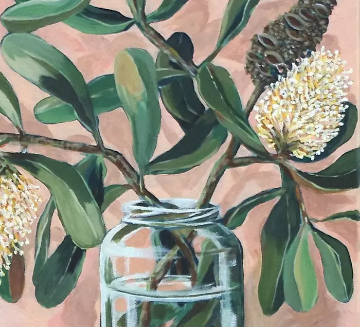 Banksia on Blush Tall by Emily Roser