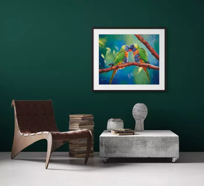 RAINBOW KISSES LIMITED EDITION PRINT FRAMED Ed. 1 of 100 by Gordon Simmonds